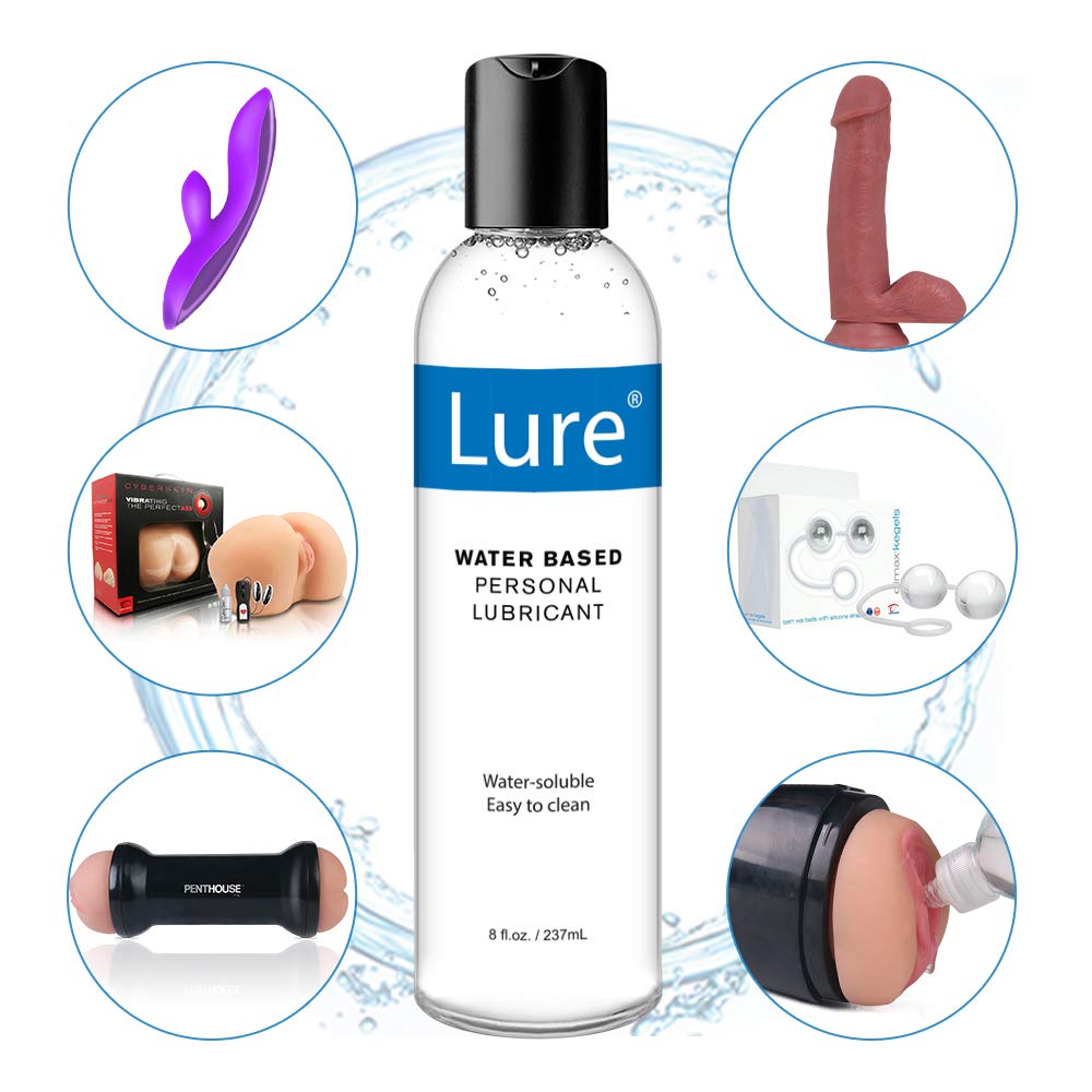 Lure Natural Water-Based Lube, 8 oz Personal Lubricants. Ultimate Super Slick-Slippery-Long Lasting- Sensitive Skin Safe for Women,Men or Couple
