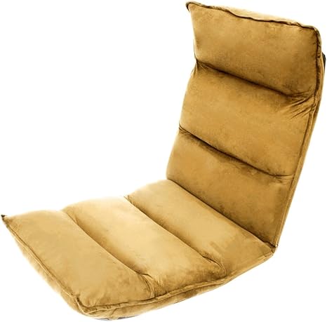 Amazon Weimall 座椅子 リクライニング 14段階 低反発 日本製ギア ハイバック 肉厚クッション へたりにくい スウェード生地 フロアチェア モカ 座椅子 オンライン通販