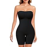 HEPOE Strapless Shapewear for Women, Full Shape Wear Tummy Control Bodysuit, Seamless Slimming Body Shaper