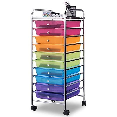 Rolling Storage Cart And Organizer W 15 Plastic Drawers Home