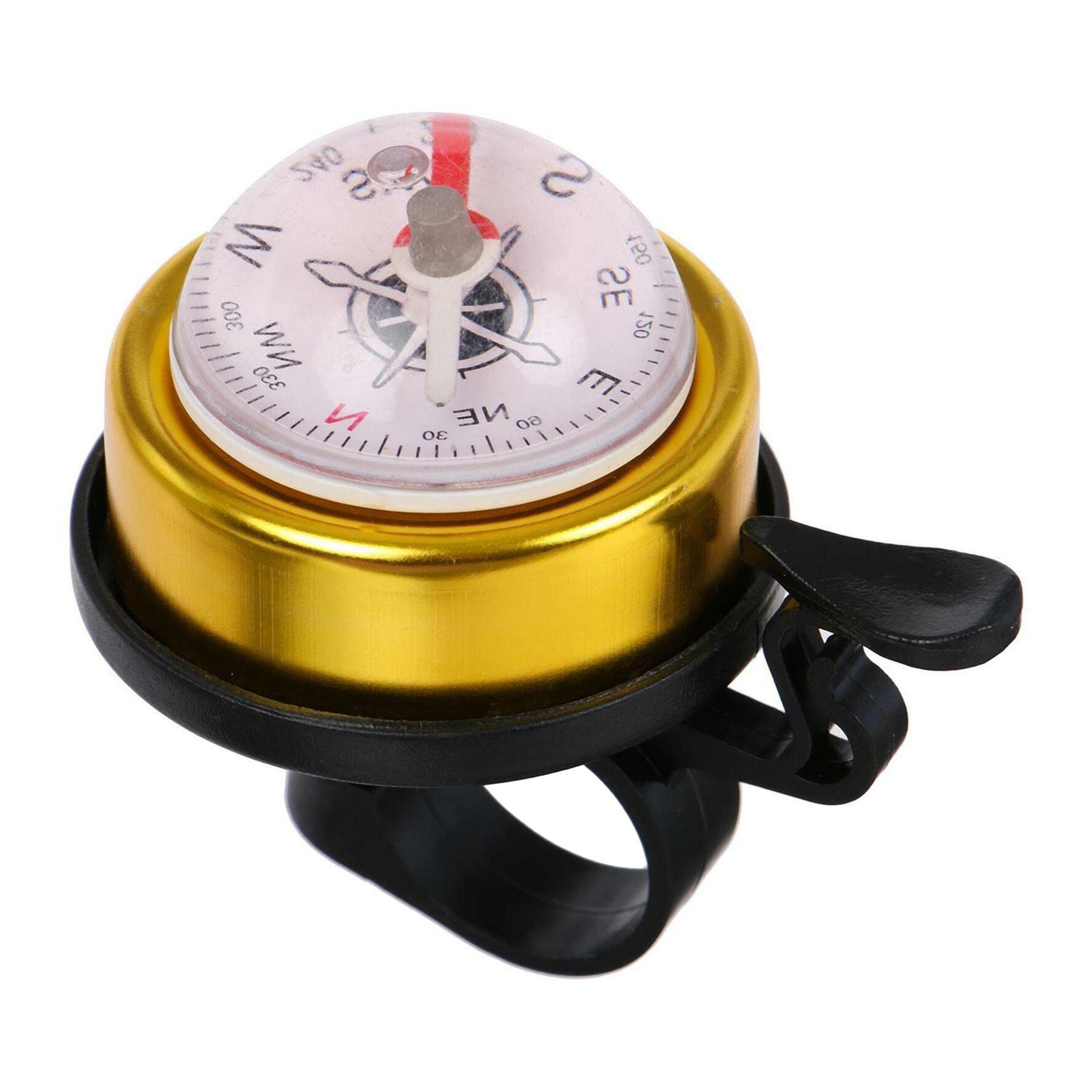 Laxzo ® Bicycle Bell Ring Aluminum Alloy Bike Loud Horn MTB Handlebar Alarm with Compass Cycling Bell Vintage Bike Bell Bicycle Bells Adults Bike Handlebar Bell Retro Bicycle Bell Loud Sound Horn
