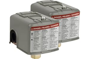 ONYLRAEP 2PC Pressure Switch for Well Pump - 40-60 PSI Water Pressure Switch Electric Auto Control Adjustable Differential 1/4" Female NPT