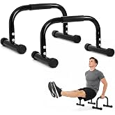 TOPZEA 2 Pack Parallettes Bars, 10" High Steel Push Up Handles Bars Strength Training Anti-Slip Calisthenics Equipment for Handstand, Full Planche, L-sit &amp; Dip, Home Fitness &amp; Gym Floor Workouts