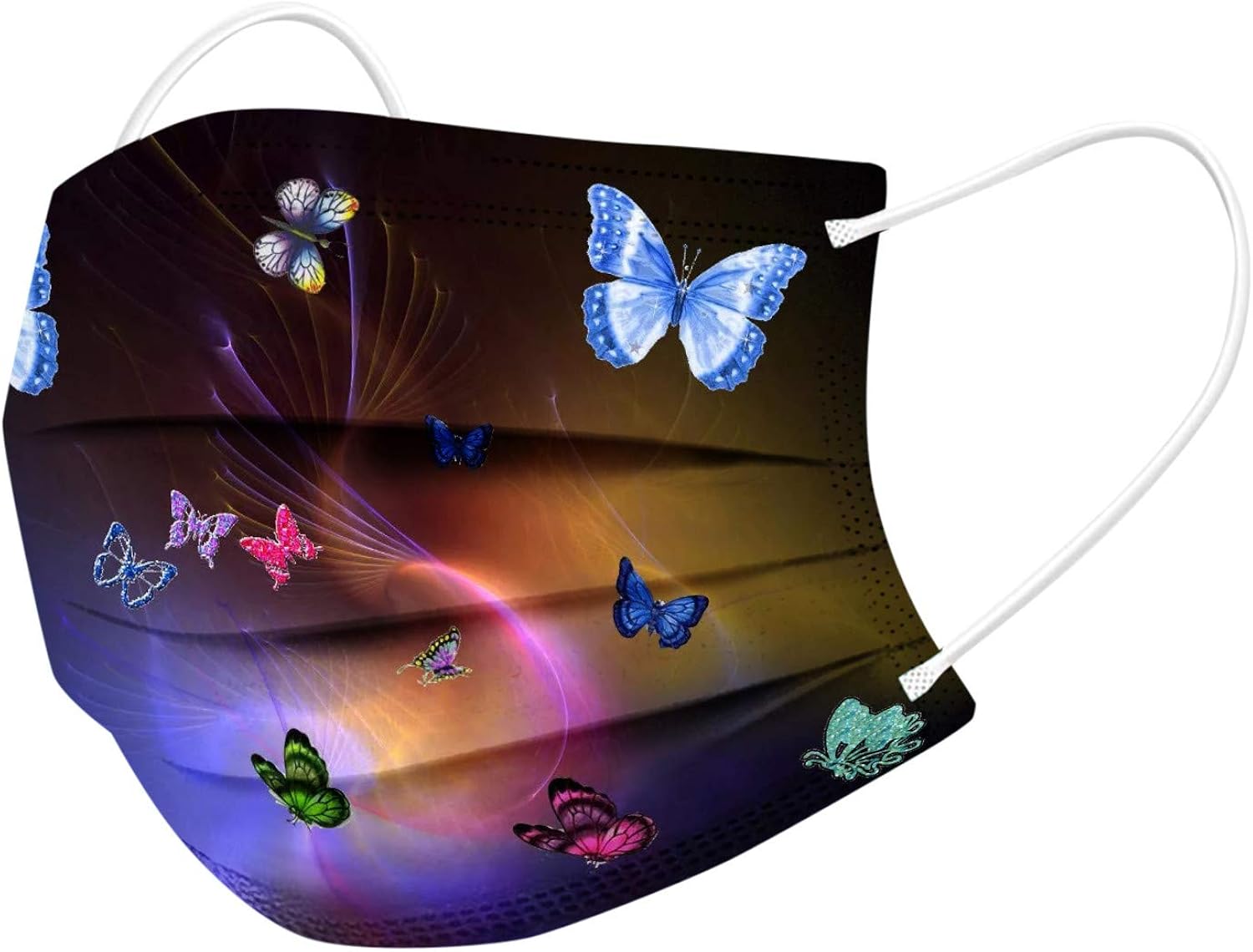DABOQ 10PCS Adult Disposable_Face 𝓶𝓪𝓼𝓴 Butterfly Printing Breathable