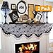 2 Pack Vintage Halloween Decorations Indoor Black Lace Runner Spiderweb Fireplace Mantle Scarf Cover - Holloween Home Décor Cobweb Bat Valance - Window Door Wall Porch Decorations - Party Accessories
