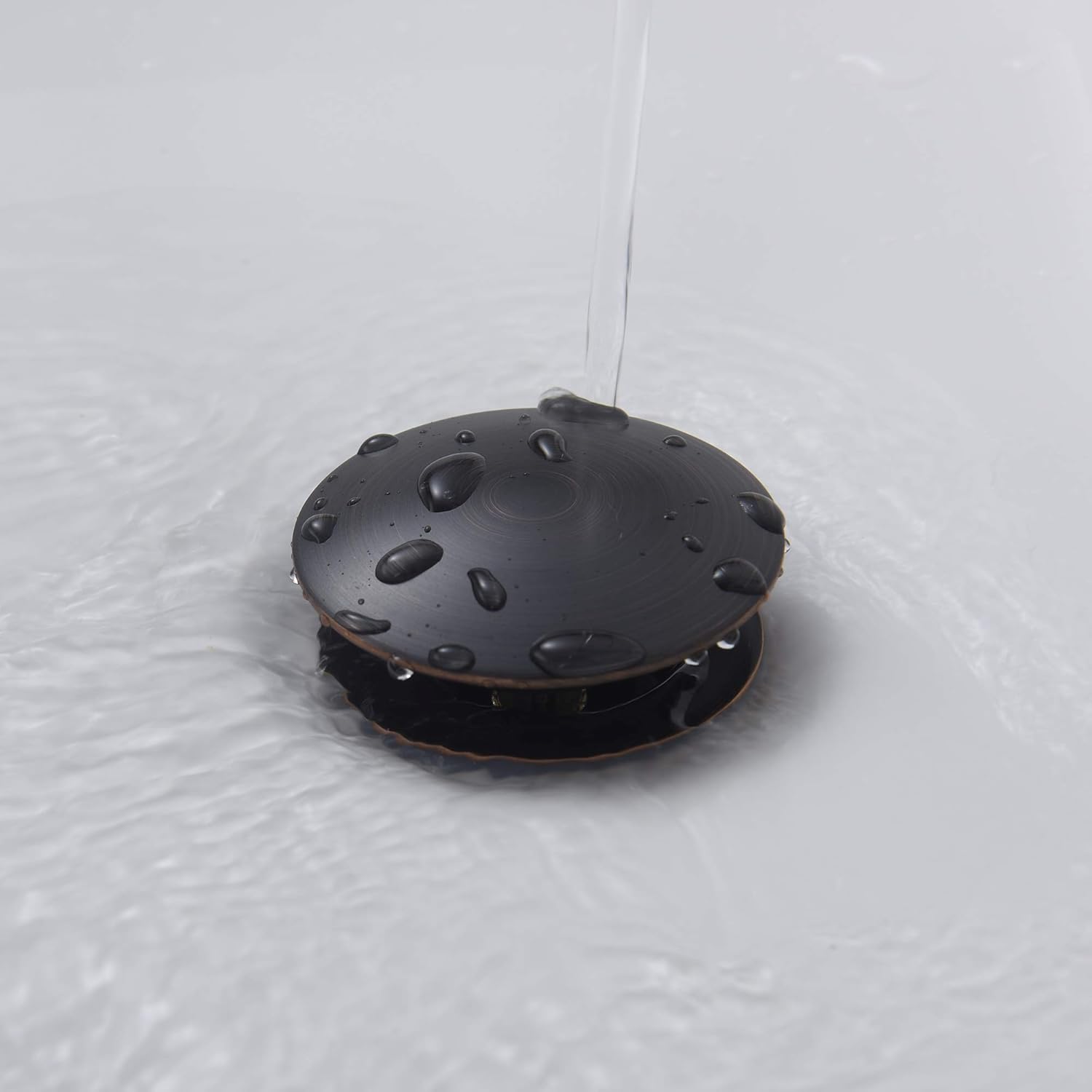BESTILL Bathroom Vessel Sink Drain Stopper, Push Pop Up Drain Without Overflow, Oil Rubbed Bronze - - 