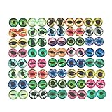 YAKA 50Pcs Glass Cat Dragon Eyes for Craft, Doll Eyes for DIY Handmade Jewelry Making,Dome, Flat Back,8mm (8mm/0.3
