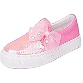Toandon Toddler Kids Girls Sparkle Slip On Walking Shoes Age 2-10