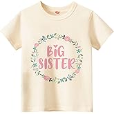 Sineeko Big Sister Shirt for Toddler Baby Girl Outfits Big Sis Announcement T-Shirt Gifts