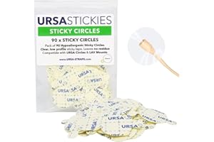 URSA STRAPS URSA Sticky Circles - Pack of 90 Hypoallergenic Sticky Circles for Lavalier Lapel Mics - 24mm Diameter - Compatible with Tascam Rode Sennheiser Zoom Lav Mics - Mic Clip - Lavalier Stickies