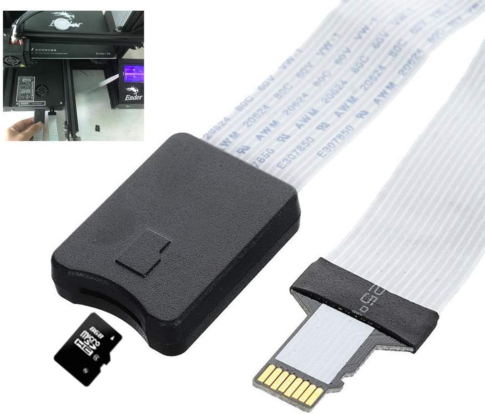 CCTREE 48CM TF to Micro SD TF Extension Cable Memory Card Adapter for/Raspberry Pi/Arduino GPS TV SDXC Creality CR10,10S,Ender 2,Ender 3, Monoprice Select Mini 3D Printer