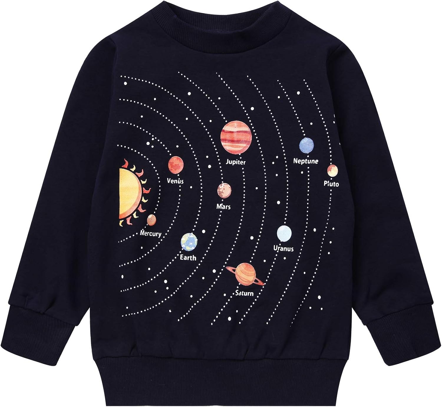 Boy Dinosaur Sweatshirts Toddler Long Sleeve Cotton Space Pullover Cartoon T-Shirts Sport Top Tee For Kids 2-7T: Clothing