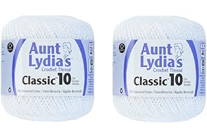 Aunt Lydia's Crochet Thread - Size 10 - White (2-Pack)