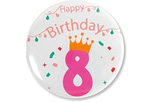 MGJSRNH Baby 1st Happy Birthday Pins Badges Girl First Birthday Button Gift Kids Photo Prop 1st Birthday Badge Pin Decoration Favors Supplies (White-Pink)