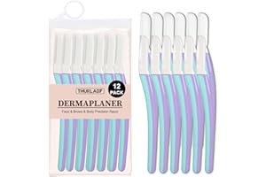 THURLADY Dermaplane Razor for Women Face, Eyebrow Razor, Face Razors for Women, Dermaplaning Tool, Travel Essentials, (12 pcs, Wisteria)