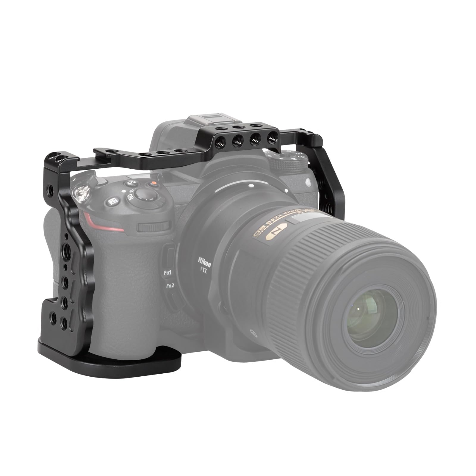 Nitze Cage for Nikon Camera for Nikon Z6 / Z6 II / Z7 / Z7 II, Aluminum Alloy Material With Built-in Cold Shoe, Multiple Mounting Points and Cable Clamp - TP-Z6Z7