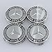 ZZHF1 Wheel Center Caps For Mercedes Benz 75mm - Wreath Cover Chrome Emblem (4Pcs) (Black)