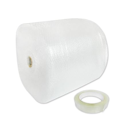 100m Rolle Luftpolsterfolie 50cm breit 2-schichtig 45my stark Bubble-LT und Klebeband 19mm x 66m versando®