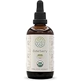 HerbEra Elderberry B120 USDA Organic Tincture | Alcohol-Free Extract, High-Potency Herbal Drops | Certified Organic Elderberry (Sambucus Nigra) Dried Berry (4 oz)
