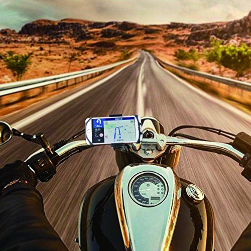 OHLPRO Bike Phone Mount,Bicycle Cell Phone Holder Universal Motorcycle Handlebar Rack with 360Â° Rotation Adjustable Anti Shake Silicone Bands Cycling for iPhone Samsung All 4.0"-6.0" Phones Black