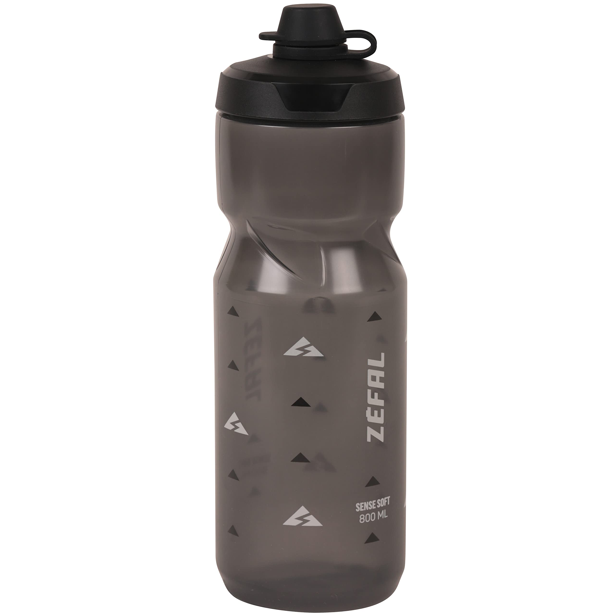 Zefal Sense Soft 80 No-Mud Water Bottle, Smoked Black, 800ml