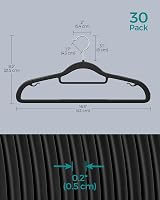 SONGMICS 30 Pack Heavy Duty Plastic Coat Hangers Non-Slip 0.5 cm Slim 42 cm view 7