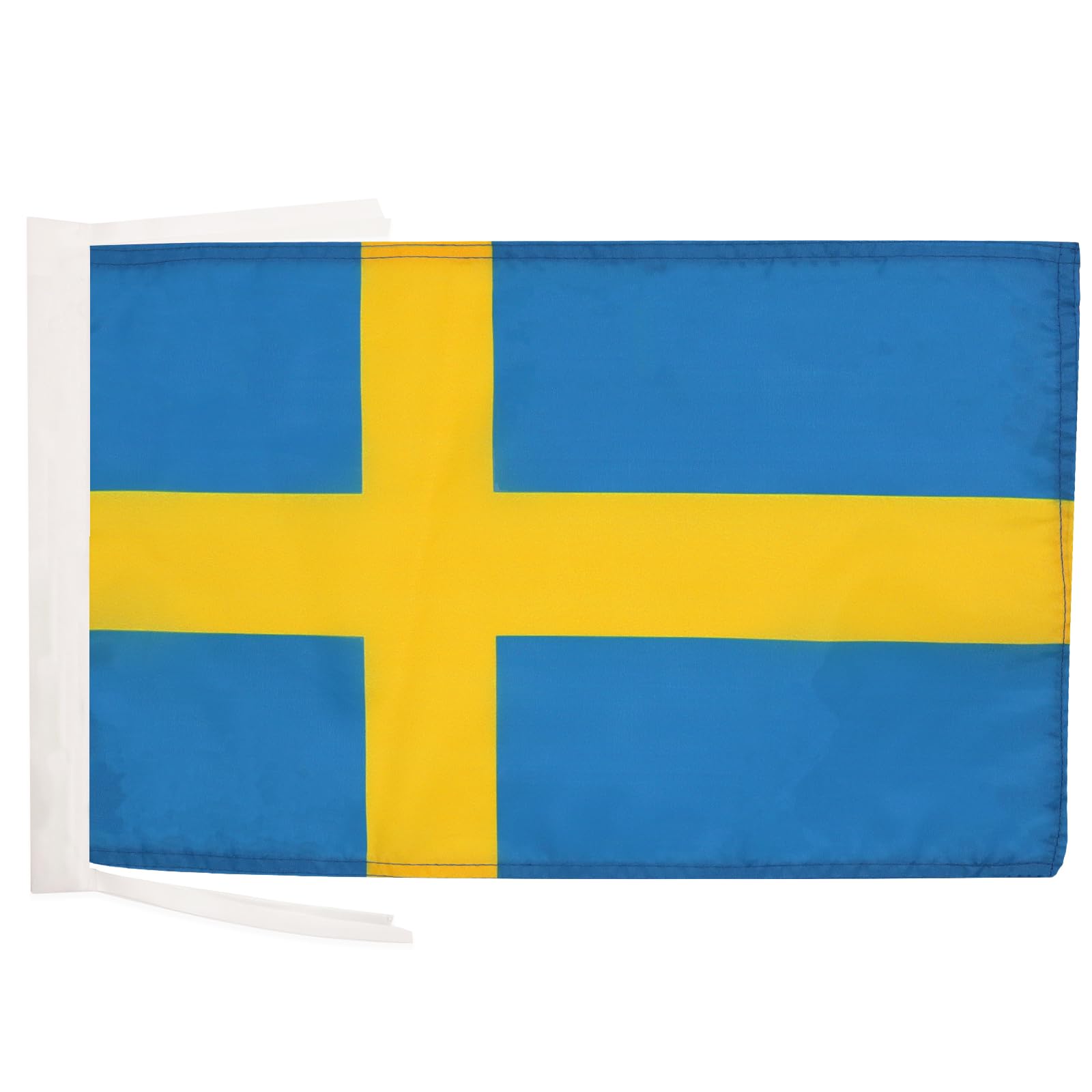 AZ FLAG - Sweden Flag - 18'' x 12'' - Light Polyester Swedish Small Banner with Two Cords - 18x12 in - 45x30 Cm