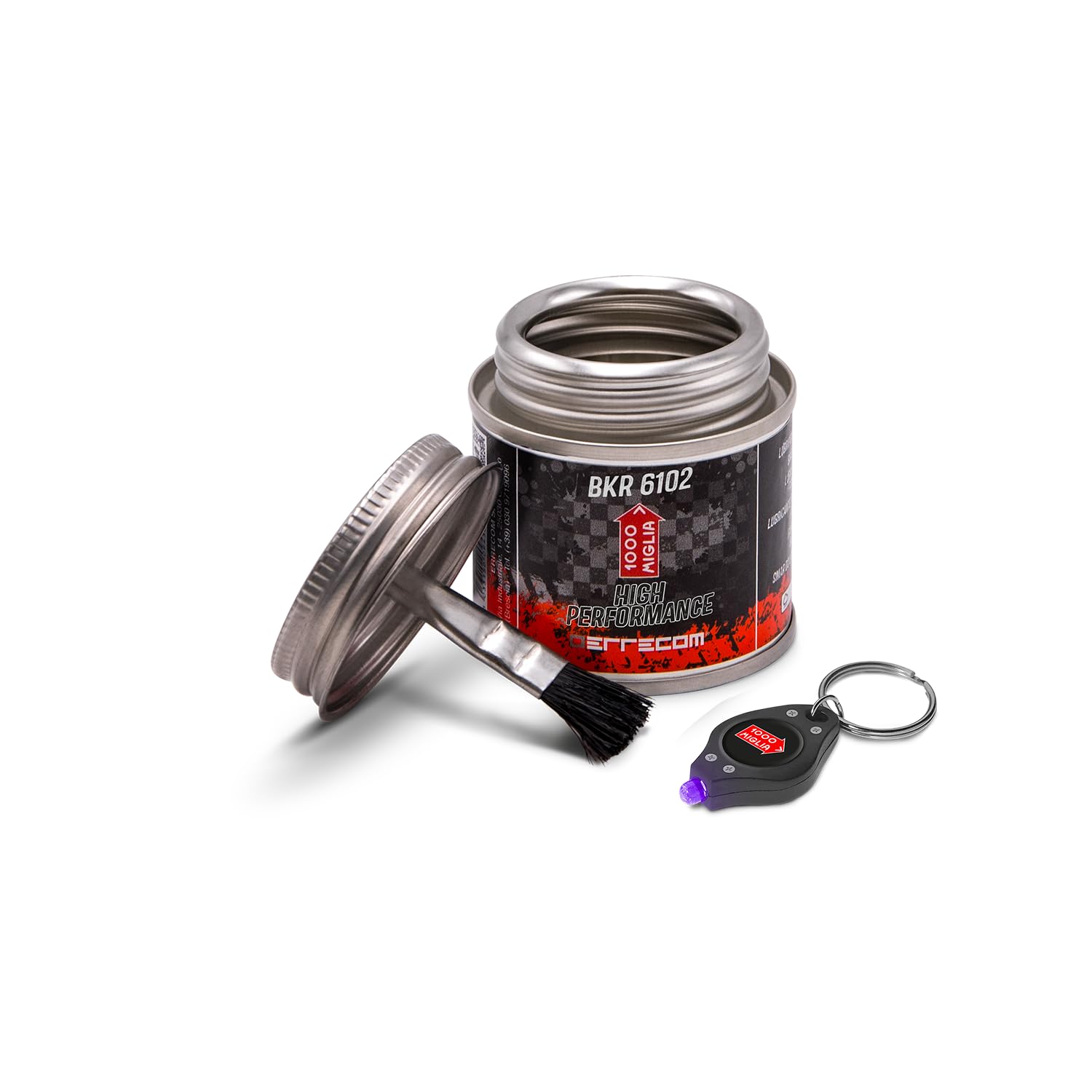 Errecom 1000 Miglia BKR 6102 HIGH PERFORMANCE Lube Bike Chain for all Weather Conditions - 60 ml, ensures Excellent Performance, Fluorescent Formula, All-In-One Can, Brush included