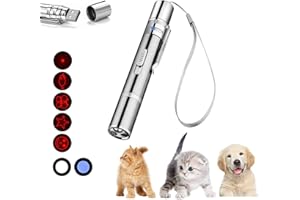 BWOU Laser Pointer Cat Toys for Indoor Cats, Interactive Cat Toy, Red Light Lazer Pointer, Multi-Mode USB Rechargeable Pet Dogs Kitten Toy, Long Range Teaching/Presentation Pen