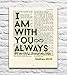 I Am With You Always, Matthew 28:20, Christian Art Print, Unframed, Vintage Bible Verse Scripture Page Inspirational Encouragement Wall Decor Poster Gift, 8x10 Inches
