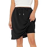 Century Star Tennis Skirts for Women with Pockets Golf Knee Length Skorts Athletic Sports Drawstring Waist Skirts with Shorts