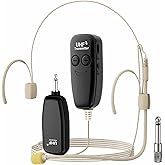 Wireless Headset Microphone, UHF Skin Tone Head Mic Speaker System, Beige Professional Voice Amplifier Microphones, with 164ft Range, Ideal for Teachers Tour Guides Fitness Coaches Conferences
