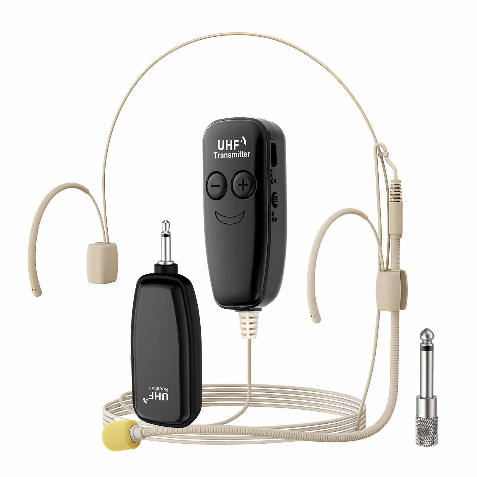 Photo 1 of Wireless Headset Microphone, UHF Skin Tone Head Mic Speaker System, Beige Professional Voice Amplifier Microphones, with 164ft Range, Ideal for Teachers, Tour Guides, Fitness Coaches, Conferences
