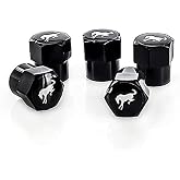 Ford Bronco Black Plastic Tire Valve Stem Cap Covers (Pack of 5)