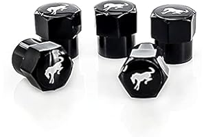 Ford Bronco Black Plastic Tire Valve Stem Cap Covers (Pack of 5)