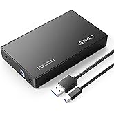 ORICO USB 3.0 External Hard Drive Enclosure for 3.5/2.5 Inch SATA Hard Drives/SSD Up to 20 TB, 3.5'' Tool-Free HDD Enclosure 