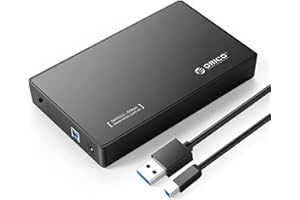 ORICO USB 3.0 External Hard Drive Enclosure for 3.5/2.5 Inch SATA Hard Drives/SSD Up to 20 TB, 3.5'' Tool-Free HDD Enclosure with 12V/2A Power Supply and UASP Acceleration (3588US3)