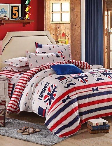 London Bedding Set of 4pcs Queen/Twin Set Boy First Choice , queen