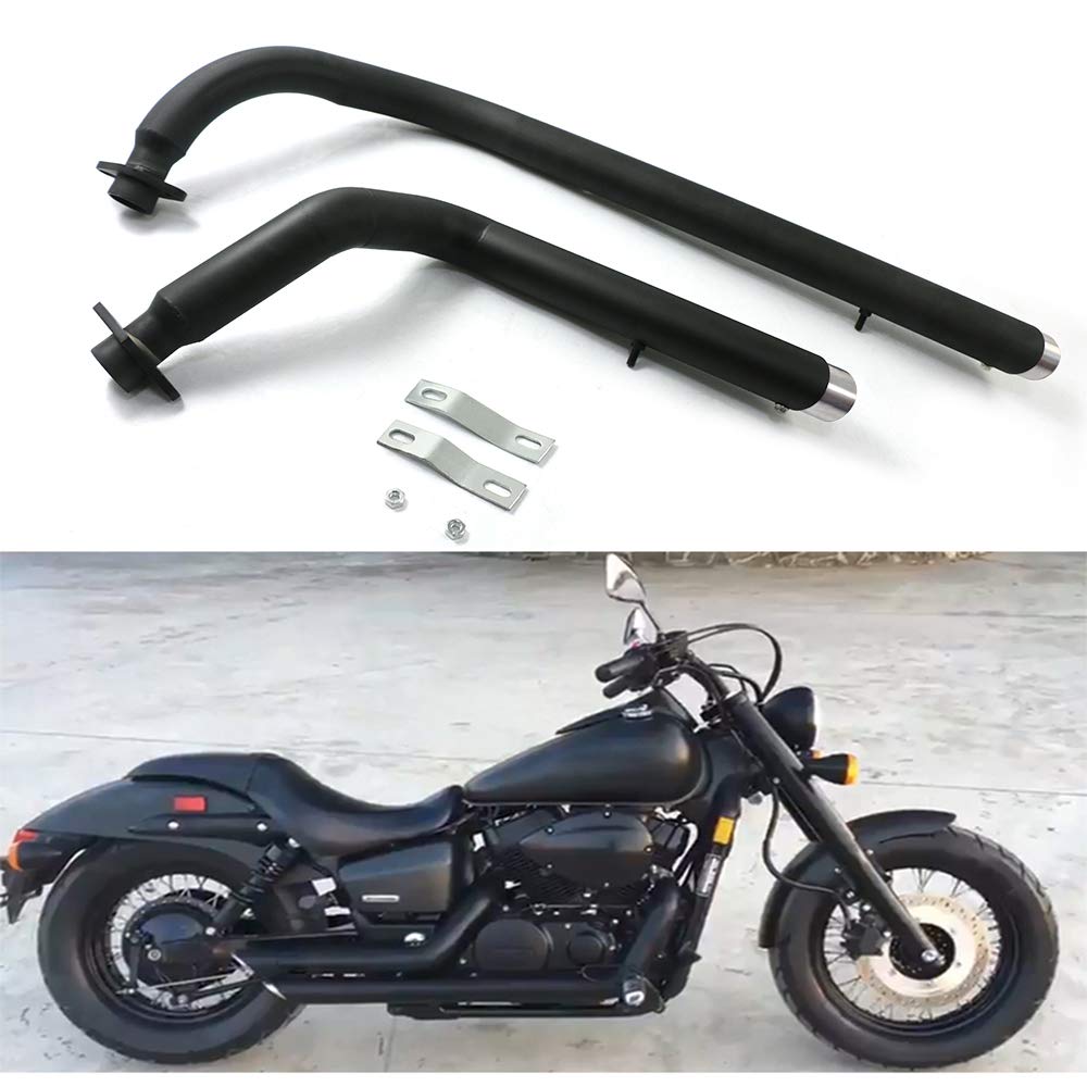 Copart Shortshots Staggered Exhaust Pipe Kit Silencer Mufflers Replacement For Honda Shadow Vt750 Vt400 Spirit 750 Phantom 750 Aero 750 Vt750c Vt750dc Buy Online In Qatar At Qatar Desertcart Com Productid