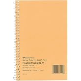 Rediform, Subject Wirebound Notebooks, Narrow Rule, Brown Cover, 7 3/4 x 5, 80 Sheets, 3 Pack Value Bundle