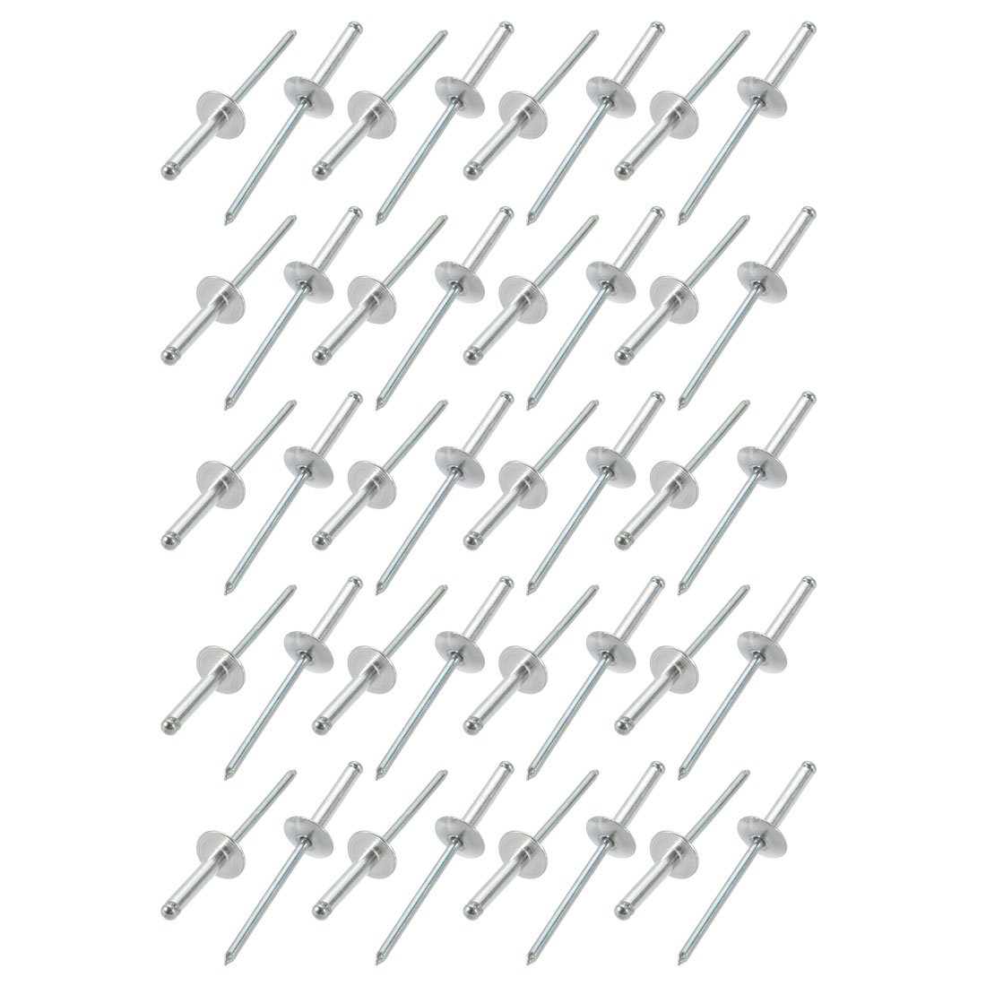 Sourcingmap 40 Pcs 3.2mm x 16mm Aluminum Open End Large Flange Blind Rivets