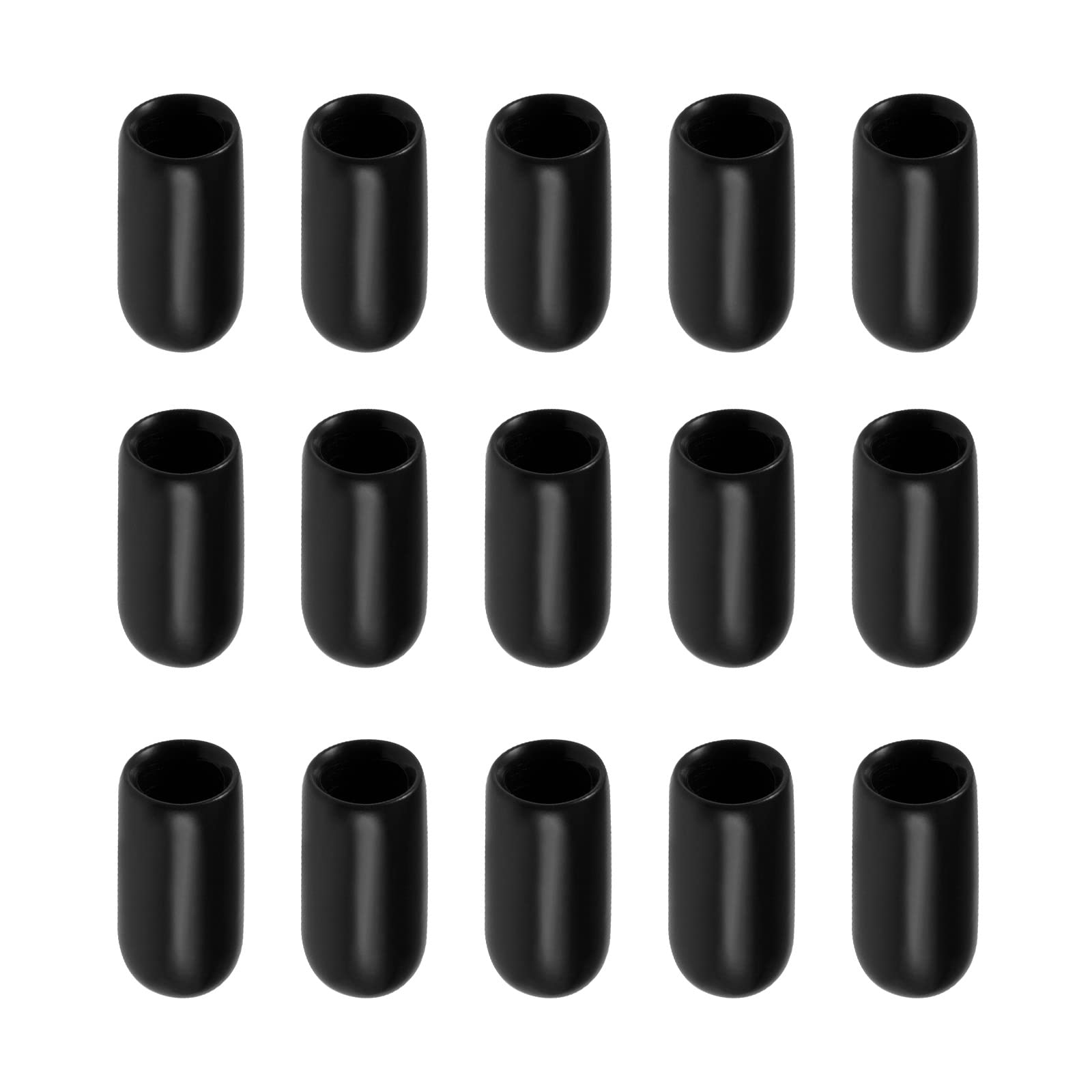 Rebower Screw Thread Protector Cover Rubber End Caps, [for Screw, Bolt] - 5.5mm ID/Black/100 Pcs