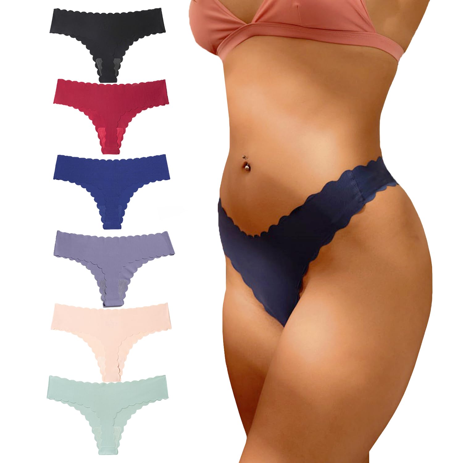 Photo 1 of Aogda Thongs Women Underwear Ladies Panties Womans Seamless Thong Pack?Small?