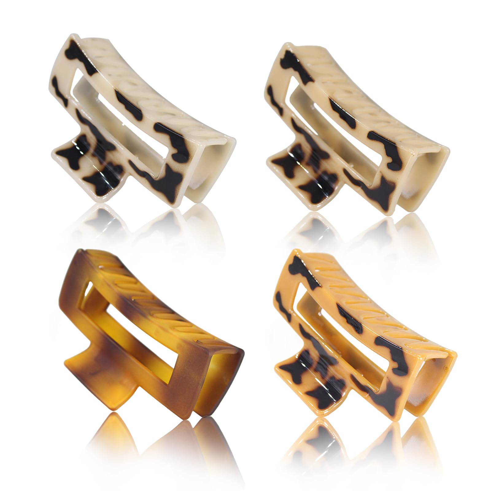 4Pcs Hair Claw Clips for Women and Girls, 4.1 Inches Extra Large Claw Clips for Long Thick Hair,Durable Resin Material with a Non-Slip Strong Grip-Square Hair Claw Clip suitable for any occasion. — image 1