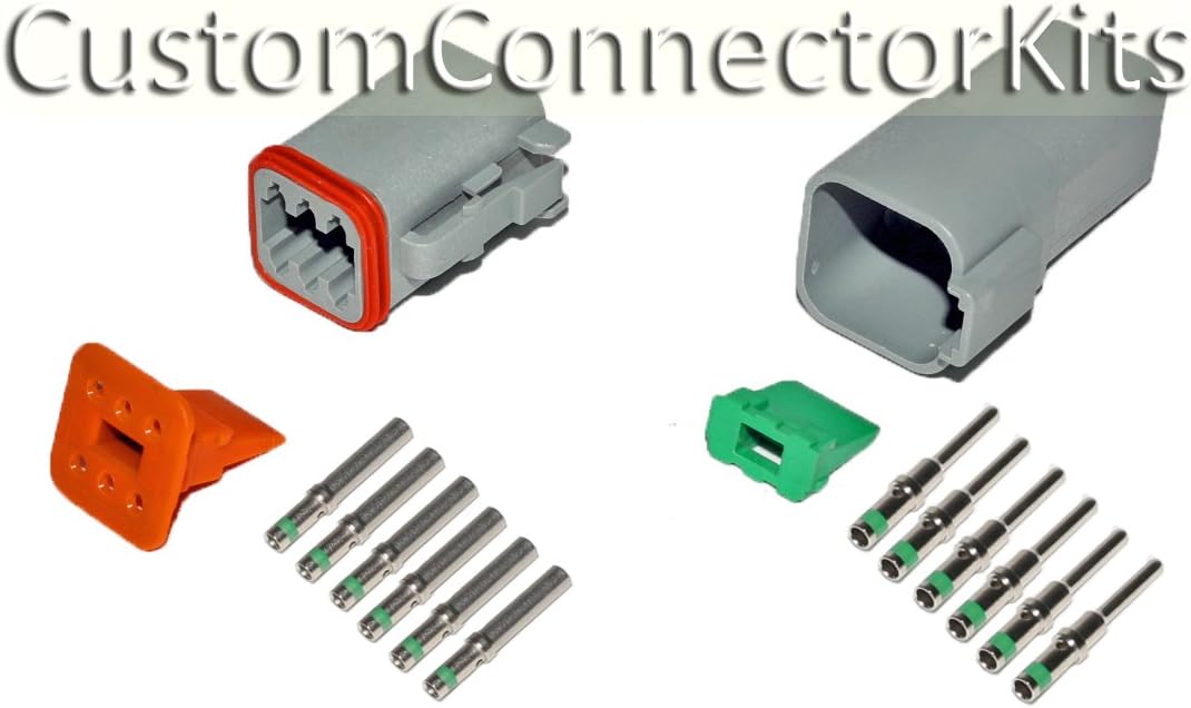 DELPHIKITS COMPANY Deutsch DT Gray 6 Pos Connector Kit 14 Ga Contacts