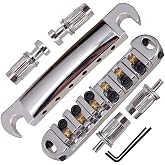 JD.Moon Roller Saddle Bridge ABR-1 Tune-o-matic Bridge Tailpiece Bridge For Les Paul Guitar (Chrome)