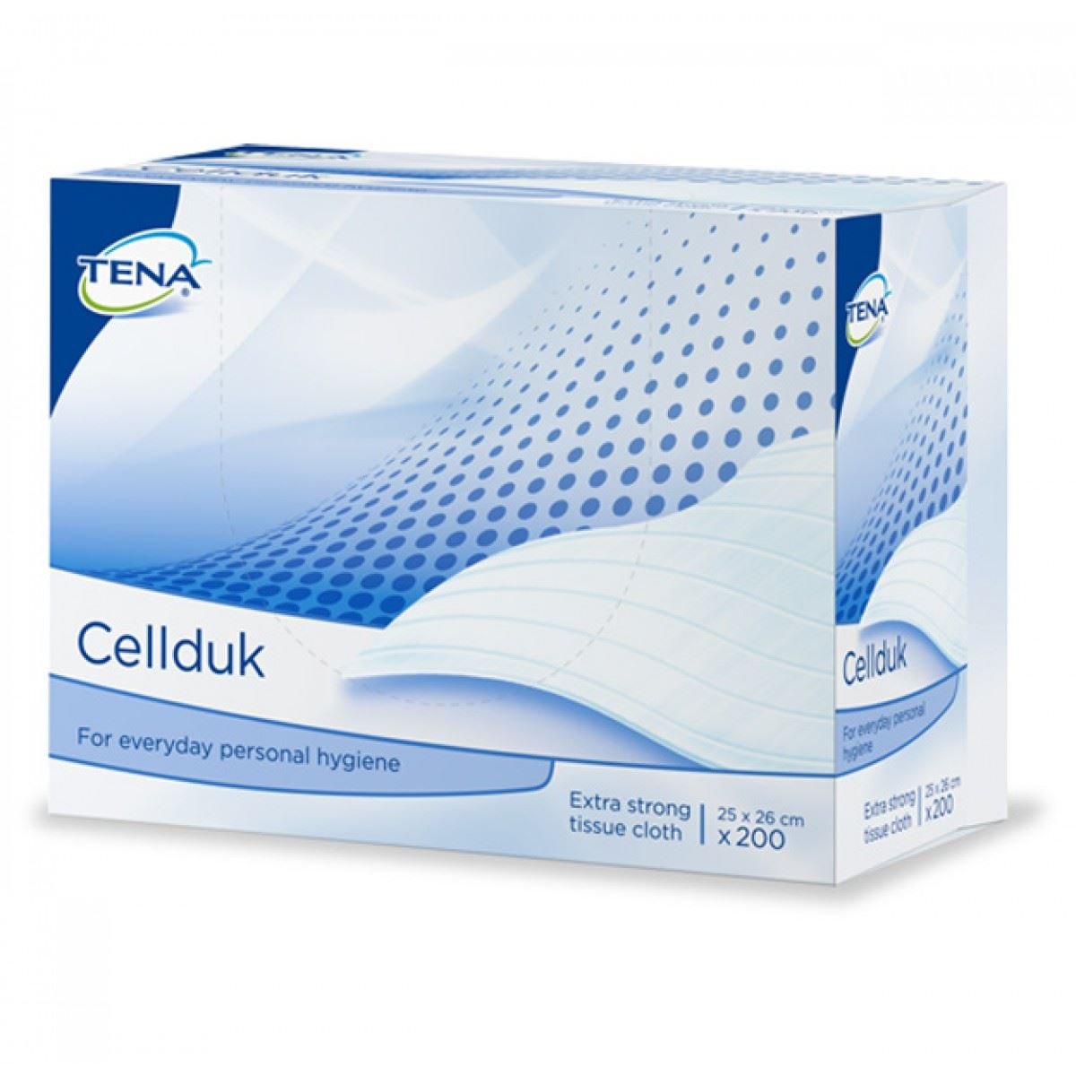 TENA CelldUK, Extra Strong Tissue Cloth, 25cm x 26cm, Pack of 200