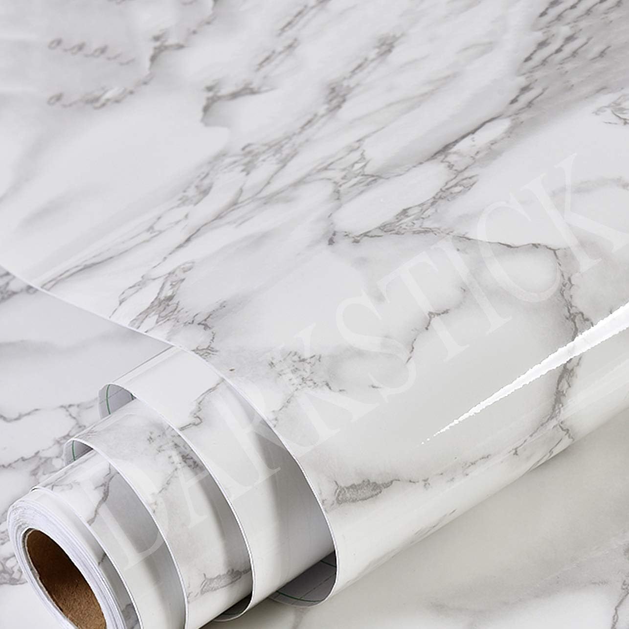 DARKSTICK™ Vinyl White Marble Granite Waterproof Self Adhesive Contact Paper/Self Adhesive