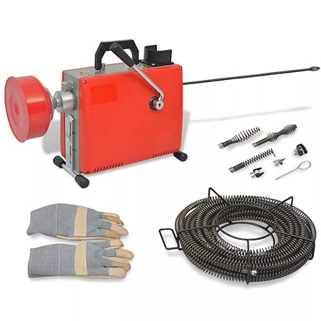 vidaXL Rohrreinigungsmaschine 250W 15mx16mm/4,5mx9,5mm Rohrreinigungsgerät