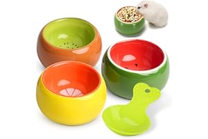 KRIZJUES Hamster Bowls 3 Pack Dwarf Hamster Food Bowl Prevent Chewing Hamster Feeding Bowl Guinea Pig Hamster Water Rat Bowl Small Animal Food Dish for Syrian Rabbit Gerbil Chichilla Hedgehog Sugar Glider